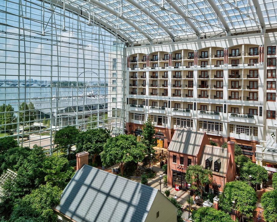 Gaylord National side atrium view of harbor