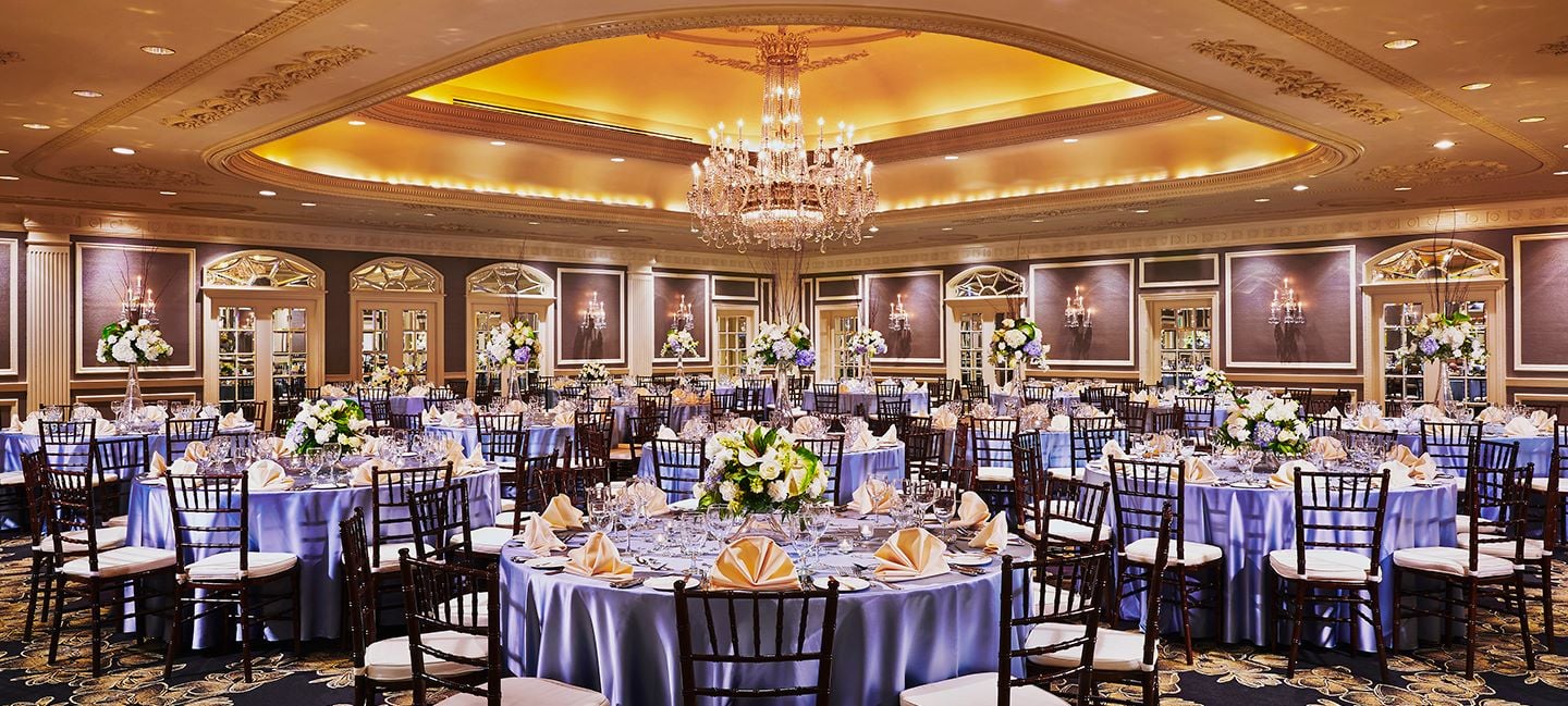 Ballroom with table settings at Gaylord Opryland