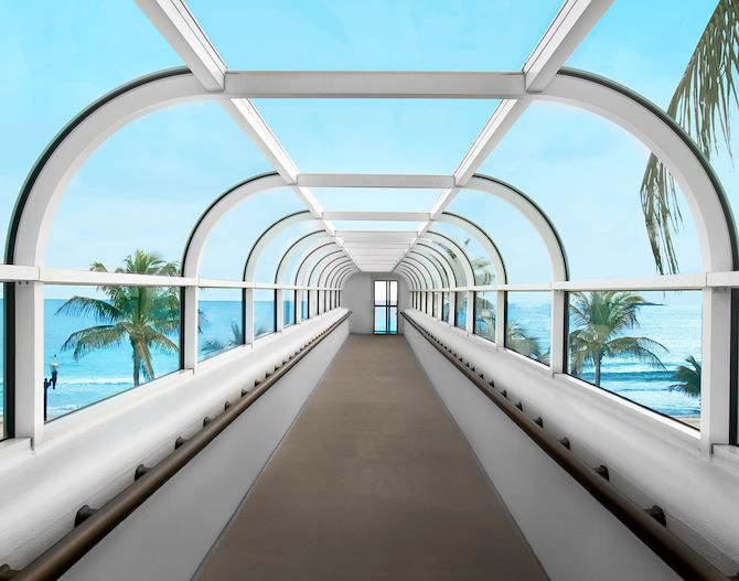Skywalk to the beach in Fort Lauderdale