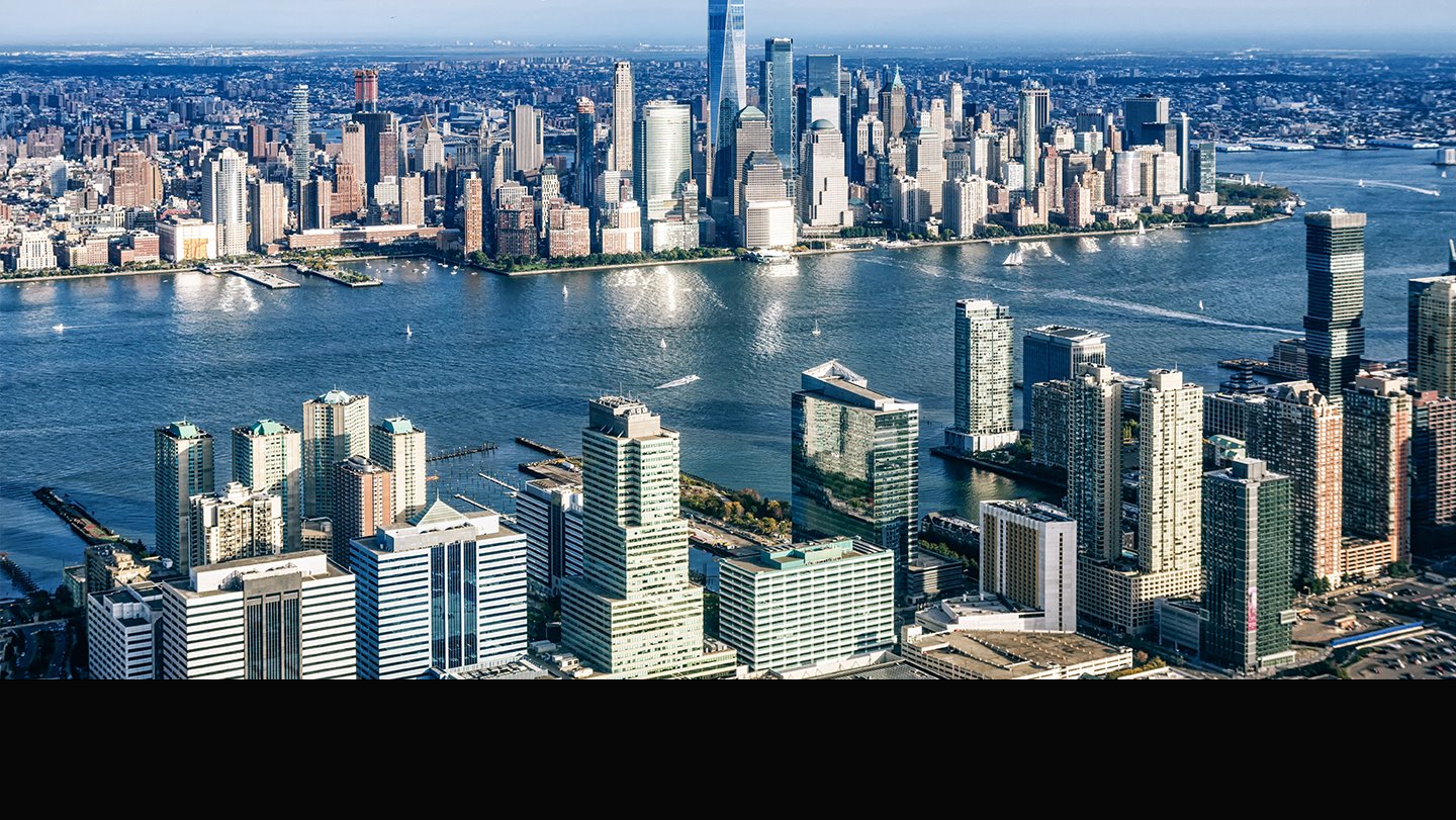 Jersey City Ariel Photo, View of Lower Manhattan