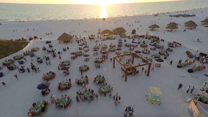 sunset beach drone