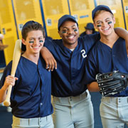 Youth baseball players